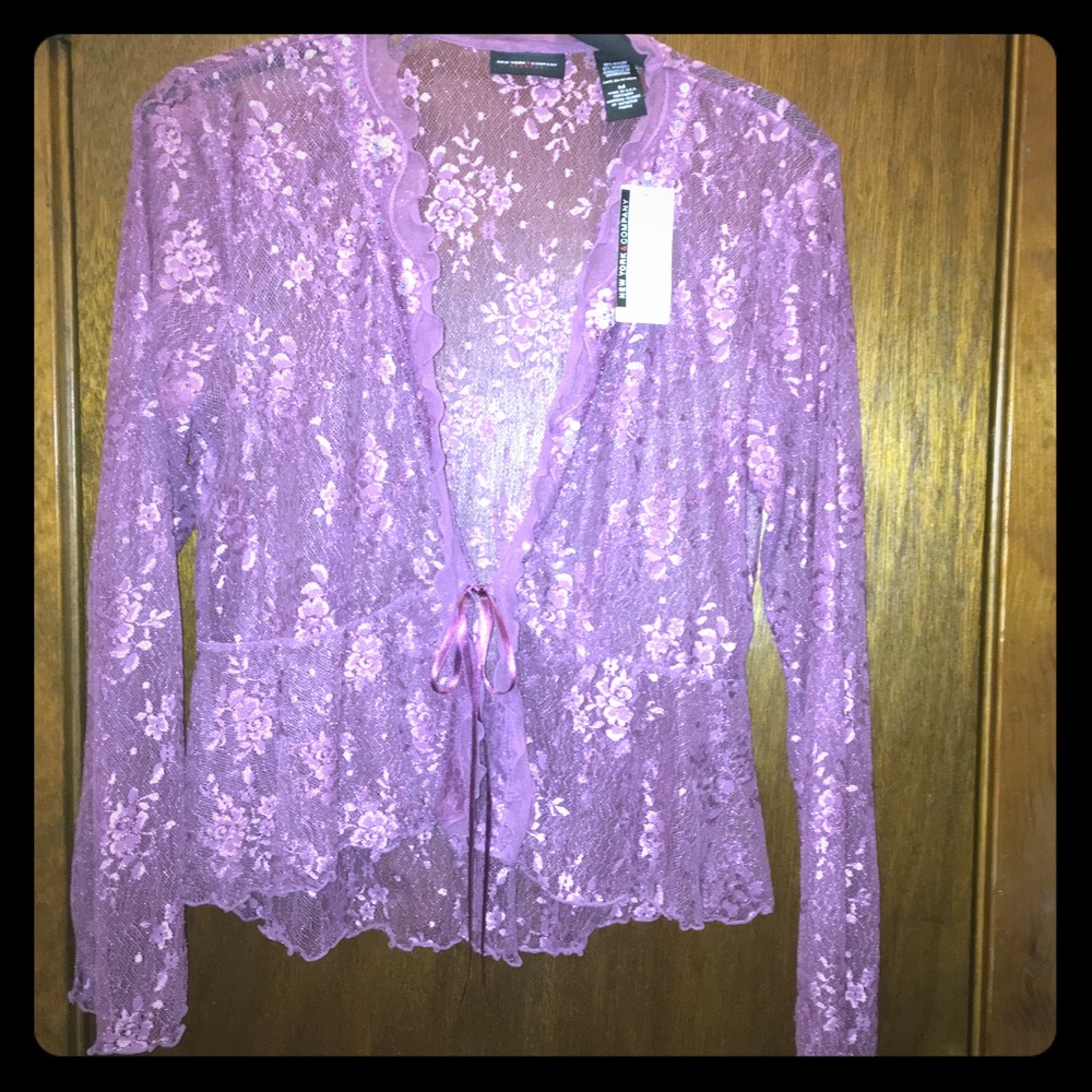 Sheer tie blouse